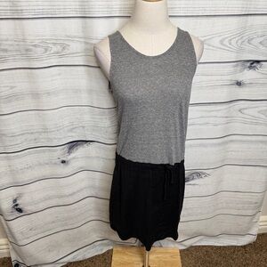 Monrow sleeveless dress, mixed fabric, black and gray